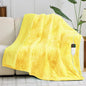 greenoak Heated Electric Blanket Throw, Faux Fur Sherpa Heating Blanket for Sofa Bed, Warm Winter Gifts for Women/Adults, Heater Lap Blankets 5-Position Timer &10 Heating Levels 50''*60" Lemon