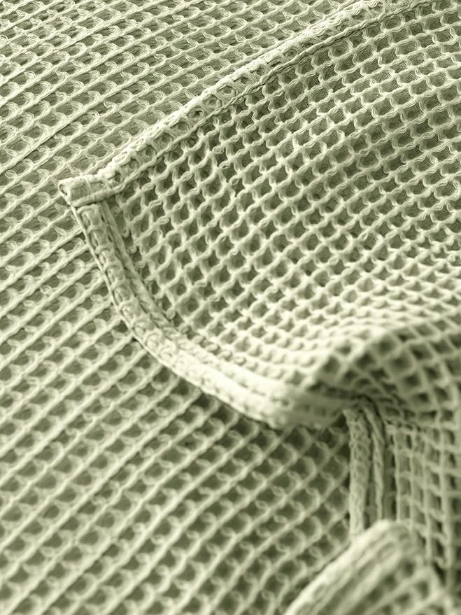 Premium Waffle Blanket Twin Size Sage Green - Luxury, Pure 100% Turkish Cotton, Light and Airy Waffle Weave All-Season Quilt - Decorative Bedspread (Sage Green, Twin 63" x 91" Inch)