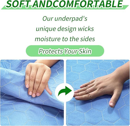 Waterproof Washable Underpads Pee Pad (Blue 36" x 36" 1 Pack), Reusable Absorbency Bedwetting Incontinence Bed Pads for Kids Adults Elderly Dog Pet, Puppy Pads for Mattress Couches Sofas Floors