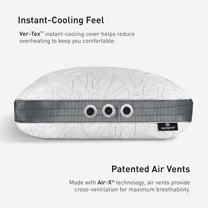 Bedgear Storm Performance Pillow 2.0 – Cooling Bed Pillow for Hot Sleepers, Medium Firm Support for All Sleep Positions – Dual-Sided Comfort, Breathable Air-X Mesh, Washable Ver-Tex Cover, 20” x 36”