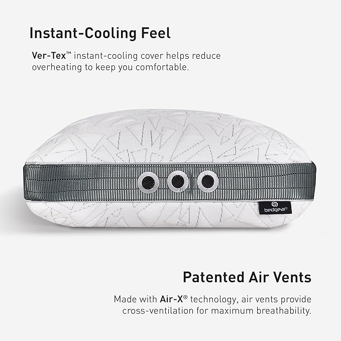 Bedgear Storm Performance Pillow 3.0 – Cooling Bed Pillow for Hot Sleepers, Medium Firm Support for All Sleep Positions – Dual-Sided Comfort, Breathable Air-X Mesh, Washable Ver-Tex Cover, 20” x 26”