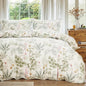 100% Cotton Duvet Cover King Size Sage Green Floral Bedding Set Reversible Botanical Comforter Cover 3 Pcs Vintage Cottagecore Aesthetic Soft Bedding Sets for All Season