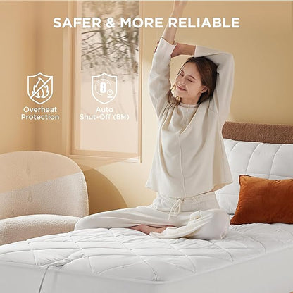 Bedsure Heated Mattress Pad Full - Bed Warmer with Memory & Preheat Functions, 12-Hour Auto Off & 10 Heat Settings, Single Controller, Fast Heating, Brushed Electric Mattress Pad Full, 54"x75"