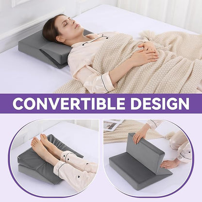 ROYALAY Travel Wedge Pillow for Sleeping, Adjustable Portable Wedge Pillow for Travel, Leg Elevation Body Positioner for Chair, Bed, Travel, Camping