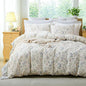 Floral Duvet Cover Set Queen Size 100% Cotton Green Floral Comforter Cover 3 Pcs Lightweight Soft Aesthetic Floral Bedding Sets