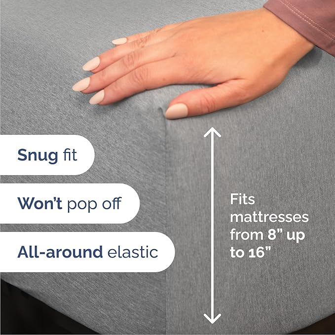 Cal King Sheets Set 6 Piece - Includes 4 Pillowcases - Bed Sheets Cal King Size - Soft Hotel Luxury Bedding - Cooling & Breathable - 1 Flat & 1 Fitted & 4 Pillowcases w/ Deep Pockets - Heathered Grey