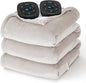 Bedsure Electric Blanket Queen Size - Dual Control Heated Blanket Queen, Fast Heating with 10 Time Settings & 10 Heat Settings, Warm Gift for Grandma (84x90 inches, Cream)