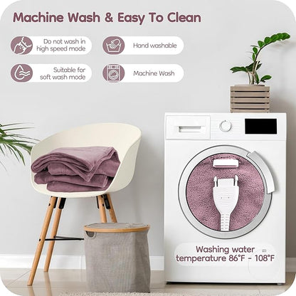 Electric Heated Blanket 84" x 90" Queen Size with Dual Control Warm Flannel Heated Blanket with 4 Heating Levels & 10 Hours Auto-Off, Fast Heating, Machine Washable, for Bedding -Purple