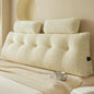 YOUR MOON Wedge Headboard Pillow Queen with 2 Pack Neck Roll Pillows, Triangular Wedge Backrest Pillow Headboard for Bed,Daybed,and Lounging, Large Bed Bolster Pillows,Off White
