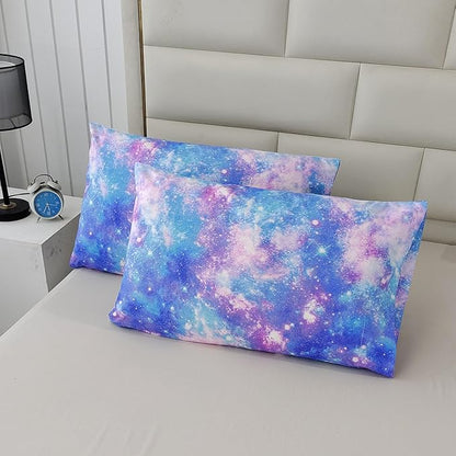 SDIII 3PCS Colorful Galaxy Comforter Set Full, Microfiber Lightweight Space Comforter Full, Space Bedding Quilt Set for Boys Girls Kids and Teens