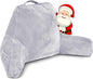 Husband Pillow Light Grey, Original Reading Pillow in Bed Rest Chair, Shredded Memory Foam Large Lounge Cushion Adult Backrest with Arms, Comfy Back Support for Sit Sitting Up, Wash/Removable Cover