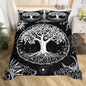 Life Tree Duvet Cover Set King Size,Abstract Sun Moon Stars Galaxy Space Comforter Cover with 2 Pillowcases,Psychedelic Mystic Modern Bedding Set for Adult Young Bedroom Xmas Gift