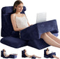 HIGOGOGO 10PCS Orthopedic Bed Wedge Pillow Set – Adjustable Soft Foam Body Positioners for After Surgery Recovery, Back & Leg Pain Relief, Sitting Up in Bed, Acid Reflux & GERD, Navy