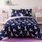 Full Size Comforter Set for Girls-4 Pieces Cute Cat Full Bedding Sets for Kids, 1 Comforter, 2 Shams and 1 Decor Pillow