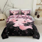 QOOMO Axolotl Quilt Set Twin Size,Sakura Salamander Bedspread Coverlet Set,Cherry Blossom 3Pcs Bedding Set Printed Quilt with 2 Pillowcases,Soft and Lightweight,for All Seasons
