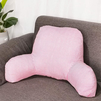 Bohemian Printed Reading Pillow with Support Arms Soft Bed Rest Pillows Back Support Cushion for Kids Reading Watching TV Sitting Up in Bed (20"x15"x8",Pink)
