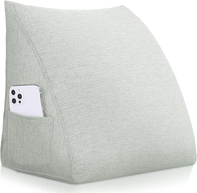 Wedge Pillow Headboard Reading Pillow Triangular Backrest Support Pillow for Sitting in Bed Positioning Support Pillow for Sofa Daybed Removable Cover