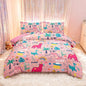 Peopleareok Cartoon Dinosaur Comforter Set Twin (68x86 Inch) for Girls, 2 Pieces Dinosaur Bedding Set for Girls Teens, Super Soft Lightweight for All Seasons, 1 Quilt 1 Pillow Cases