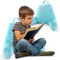 Cheer Collection Reading Pillow with Arms – Portable Bed Pillow for Sitting Up & Support, Hollow Fiber-Filled Back Rest Pillow for Sitting in Bed & Couch, Machine Washable, Sky Blue (Small)