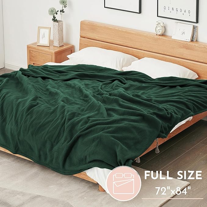 Electric Heated Blanket 72"x84" Full Size Microplush Cover Blanket, 4 Heat Settings & 10 Hours Auto Off, Cozy & Breathable, Warm All Night, Grass Green