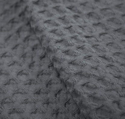 HILLFAIR 100% Combed Cotton Blanket– King Size Bed Blankets– Warm Soft All Season Breathable Lightweight Summer Blankets– Waffle Weave Home Decor Bed Blanket- Grey King Bed Cotton Blankets/Bedcovers