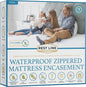 Twin Size 39x75” Premium Waterproof Zippered Mattress Encasement, 100% Cotton, Hypoallergenic, Six Sided Mattress Cover, Invisible Zippered, Soft & Breathable up to 15" Deep - Rest Line