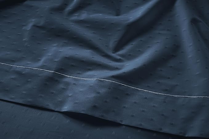 LANE LINEN Split King Sheets for Adjustable Beds - 5PC Sheets Set, 100% Egyptian Cotton, Cool Breathable & Soft, 2 Fitted Fits Upto 16" Deep Pockets - Swiss Dot - Estate Blue