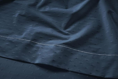 LANE LINEN 100% Egyptian Cotton Queen Sheet Set, 15 inch Deep Pocket, French Reinforced Pocket Seams for Soft, Comfy & Fresh Bed Eco Friendly Cooling Sheets Queen - Swiss Dot Estate Blue