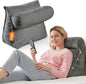 Cheer Collection Reading Wedge Pillow – TV Pillow with Adjustable Bolster Pillow, Memory Foam Back Support for Couch & Bed, Pillow Chair for Bed, Reading Pillows for Adults & Kids, Gray