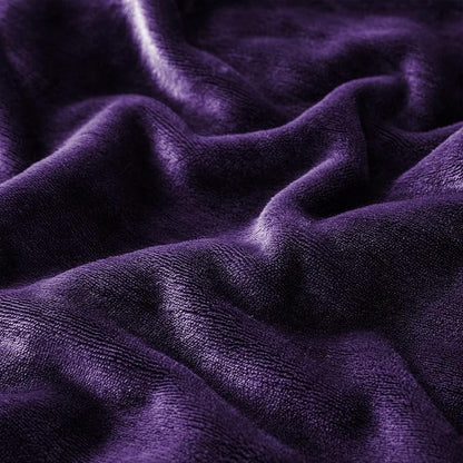 IR Imperial Rooms Purple Sherpa Fleece Throw Blanket Twin Size for Bed - Wholesale Bulk Pack of 12 Sherpa Blankets - Soft Fluffy Throw Blankets for Hotels, Guest Bedroom, 60x80 Inches