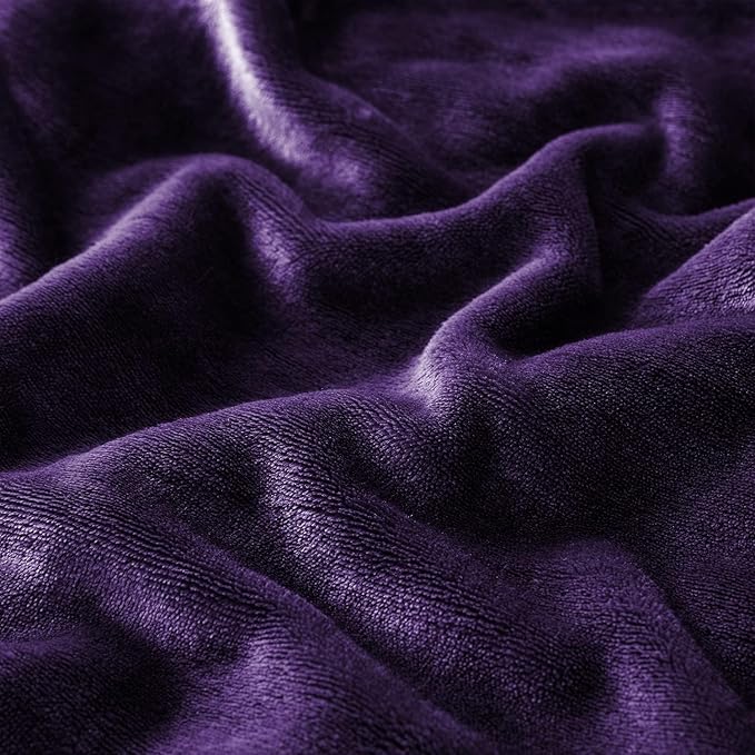 IR Imperial Rooms Purple Sherpa Fleece Throw Blanket for Bed - Wholesale Bulk Pack of 16 Sherpa Blankets - Soft Fluffy Throw Blankets for Hotels, Guest Bedroom, 50x60 Inches