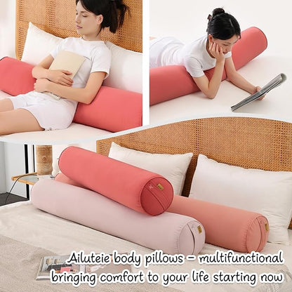Body Pillow for Adults – Long Bolster Pillow for Bed, Round Cuddle Pillow, Full Support for Side Sleepers,39.37 x 7.87 Inches,Coral Peach