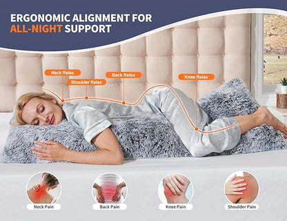 Large Memory Foam Body Pillow with Removable Long Firm 20x54 Body Pillow Cases for Bed Green Pregnancy Custom Body Pillows Snuggles Pillows Body Machine Washable
