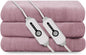 Electric Heated Blanket 84"x90" Queen Size, Soft Coral Fleece, Dual Controllers with 4 Heating Levels and 10 Hours Auto-Off, Machine Washable, Cozy Plush Fabric for Home, Purple