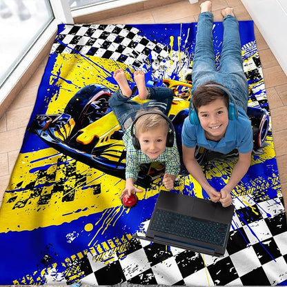 Boys Blanket Gifts Racing Car Blankets for Kids Toddlers Boys - 30" x 40" Cute Car Themed Soft Lightweight Flannel Throws for Couch, Sofa, Bed, Office, Travel