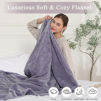 Heated Blanket Full Size, Super Soft Cozy Upgraded Flannel Electric Blanket with 6 Heating Levels & 1-10 Hours Auto Off, Heating Blanket for Whole Body, Overheat Protection, 72" x 84", Lavender