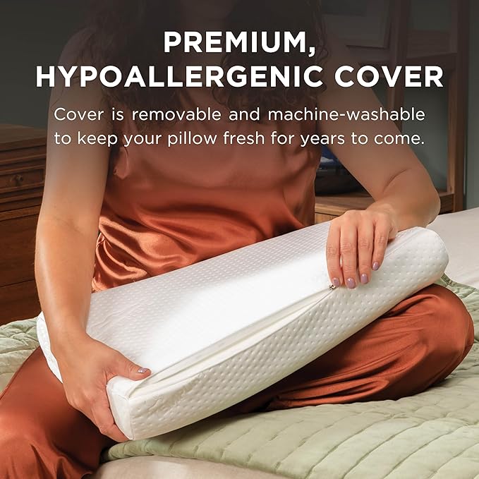 TEMPUR-Pedic, Standard TEMPUR-Neck Pillow, Small Profile-2-Pack, White 2 Count