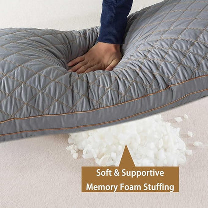 WhatsBedding Memory Foam Body Pillow for Adults, Long Pillow for Sleeping, Full Body Pillow for Bed - Dark Grey,20x54 inch