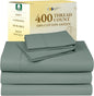 California Design Den Split King Sheets Sets for Adjustable Bed - Soft 400 Thread Count Sateen, Natural 100% Cotton Sheets with Deep Pockets, Breathable, and Durable Bedding Set - Sage Green