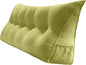 Triangular Reading Bed Rest Pillow Large Bolster Cushion Headboard Backrest Wedge Pillow with Removable Cover and Two Large Side Pockets (Lime, Queen: 59 x 8 x 20 inches)