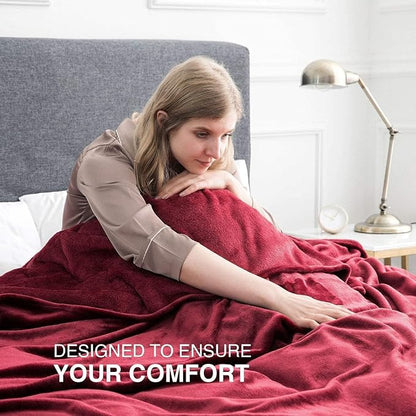 IR Imperial Rooms Fleece Blanket 12 Pack Twin Size 60 x 80 Inches - Super Soft Fluffy Throw Blanket for Sofa and Bed - Warm and Cozy Lightweight 400 GSM Microfiber Bed Throws Blankets (Twin, Burgundy)