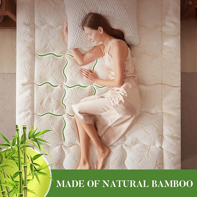 Twin Size Mattress Topper, Thick Pillow Top Mattress Pad，Up to 21 Inch Deep Pocket,Soft Breathable Mattress Pad for Back Pain, Waterproof Protector Cover(Beige)
