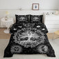 Feelyou Sun and Moon Comforter Bohemian Tree Butterfly Style Bedding Set Psychedelic Hippie Comforter Set for Boys Girls Children Teens Bedroom Decor Galaxy Astrology Duvet Set Toddler Size
