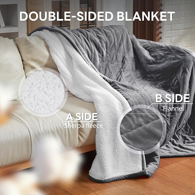 Heated Blanket Electric Blanket Full Size 84"x72" Fast Heating Electric Blanket with 12 Hours Auto-Off and 6 Heating Settings Overheat Protection Cozy Soft Flannel Heated Throw Blanket ETL-Certified