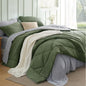 Bedsure Queen Comforter Set - 7 Pieces Reversible Olive Green Bedding, Queen Size Bed Set for All Seasons, Bed in a Bag with Down Alternative Comforter, Sheets, Pillowcases & Shams