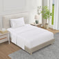 100% Egyptian Cotton Twin Sheets Set, 800TC Sateen Weave 3 PC Twin Bed Sheets, Fully Elasticated Sheet & Pillowcase Sets, Soft & Comfy No lint Machine Washable Fade Resistant- White