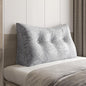 WOWMAX Wedge Pillow Headboard Dorm Headboard Twin XL Bed Silver Bolster Pillow for Bed, Jacquard Satin Fabric 100% Pure Cotton, Light Grey