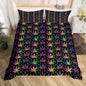 Shiny Cannabis Leaves Duvet Cover Set Twin Size,Colorful Marijuana Leaves Comforter Cover for Kids Boys Bedroom Xmas Gift,Boho Botanical Rainbow Bedding Set with 1 Pillowcase Bedspread, Soft