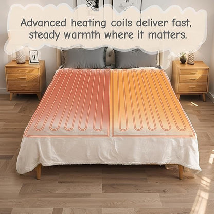 Electric Heated Blanket Throw Size 50"x60", Soft Flannel with Overheat Protection, 6 Adjustable Heat Settings & 3-Hour Auto-Off Timer, Fast Heating for Winter Comfort, White