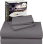 California Design Den California King Sheets Set - Certified 100% Egyptian Cotton, Lightweight Percale Sheet Set with Deep Pockets, Crisp & Durable Luxury Bedding Set - Grey